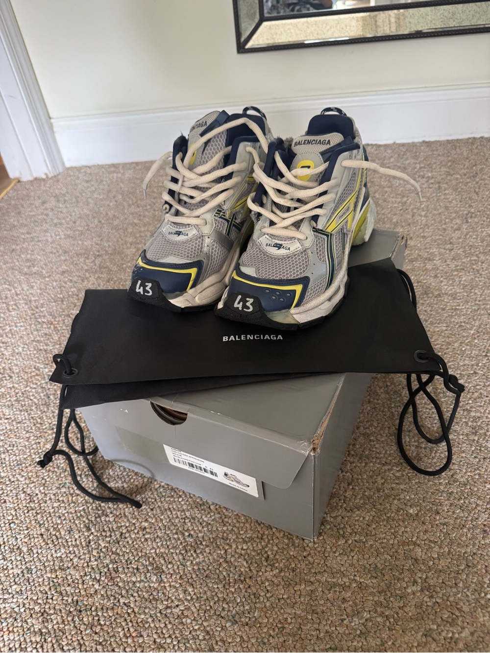 Balenciaga Runners Size 43 , Yellow and Gray Sneakers